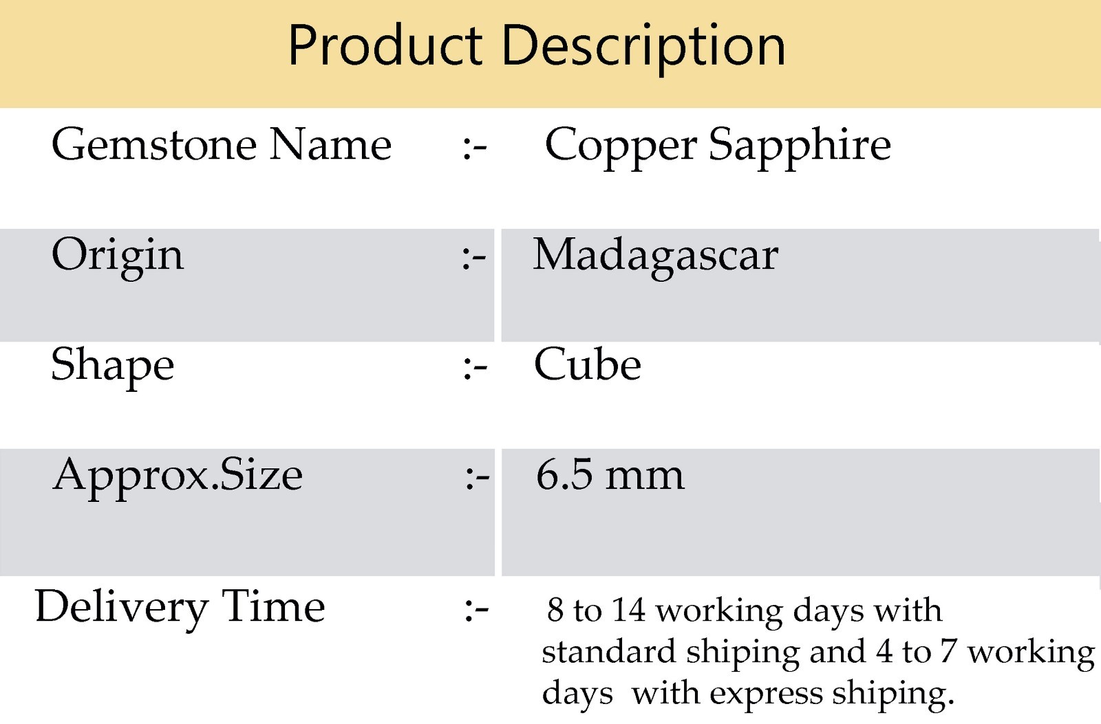 Madagascar Brown Copper Sapphire 6.5mm Faceted Cube Shape Beads 8 Inch Strand