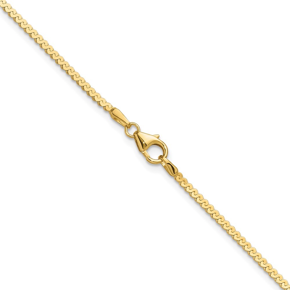 14K Yellow Gold 1.55mm Serpentine Chain Necklace 24″