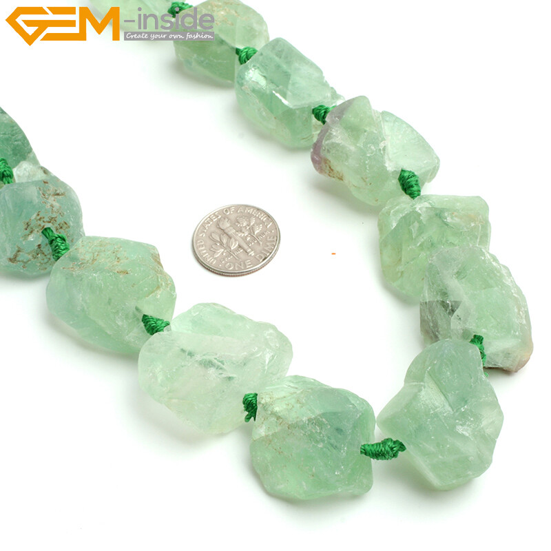 Natural Freeform Crude Rough Stone Quatrz Gemstone Beaded Jewelry Necklace 18″