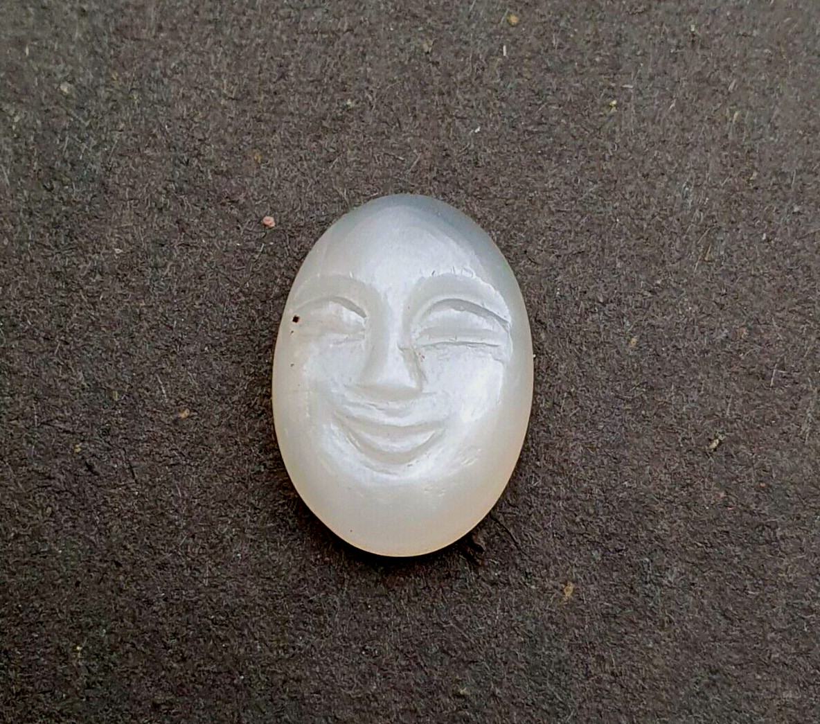 Natural White Moonstone Hand Carved Face Loose Gemstone 13.50*18.50 MM 13 CT