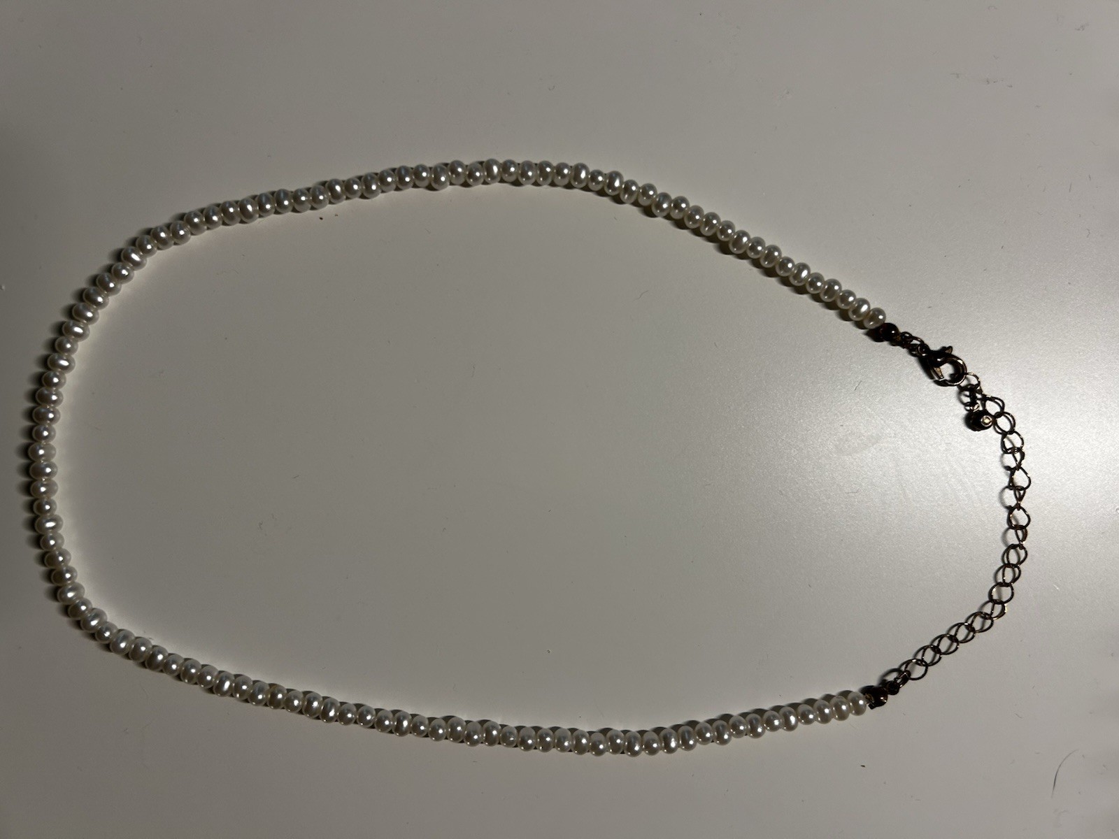 Classic Faux Pearl Beaded Necklace Gold Tone Adjustable Choker Bridal Elegant
