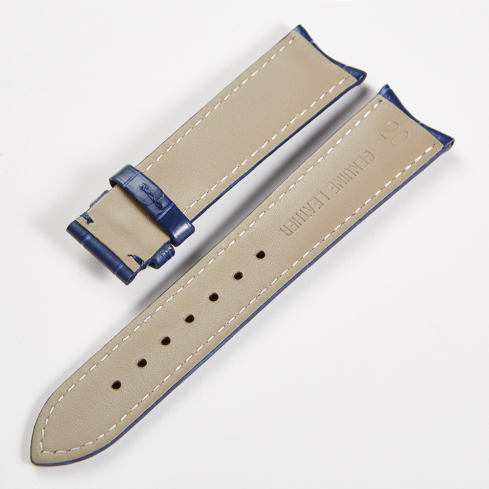 Curved End Genuine Leather Watch Band Replacement Strap Bracelet 20mm 21mm 22mm
