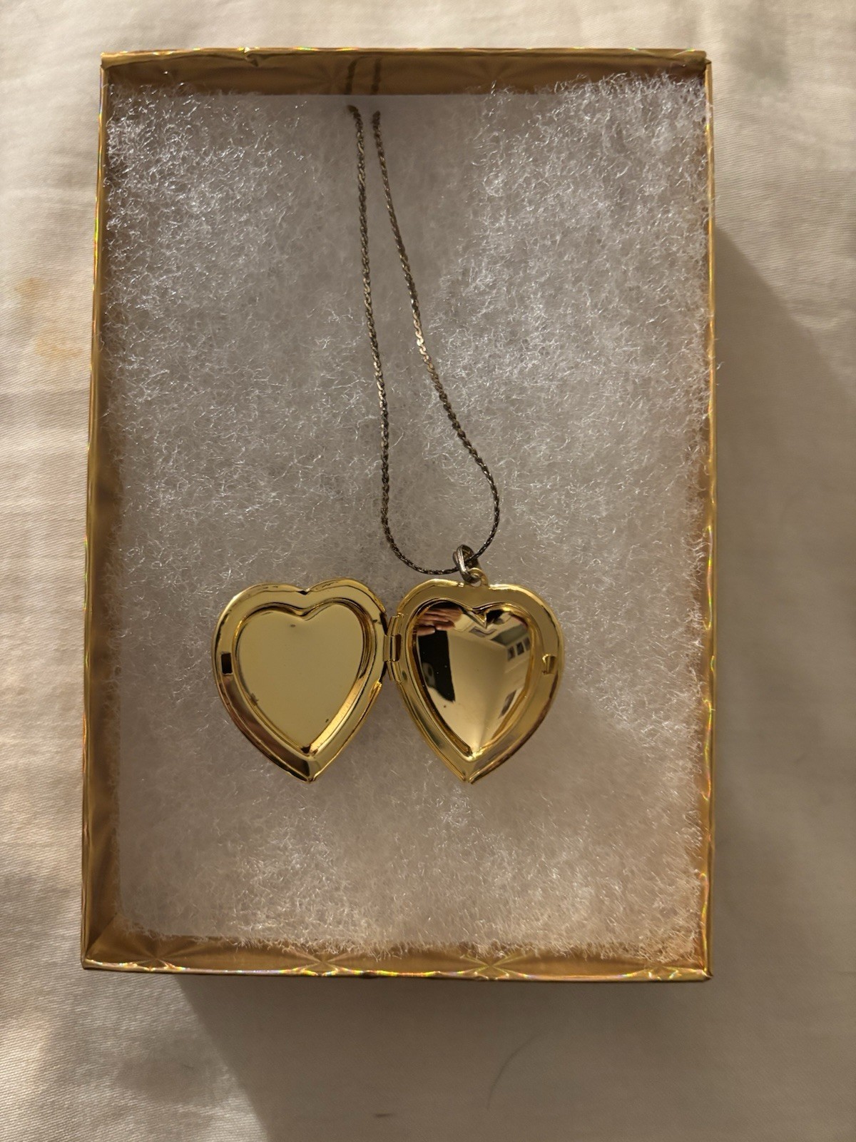 Vintage Heart Rose Locket- Gold Plated – Very Good Condition With Gold Box