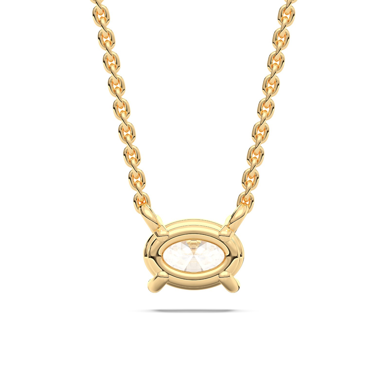 0.25Ct Oval Cut Lab Grown Diamond Pendant Necklace Sterling Silver Women Gift