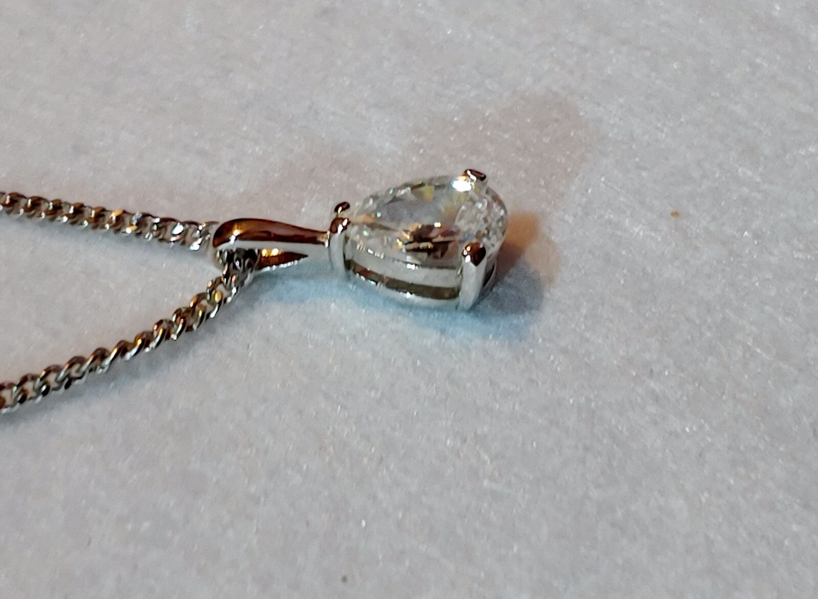 D’Orlan – Necklace / 1/2 in Long Pendant with Swarovski Crystal – 15 in Chain