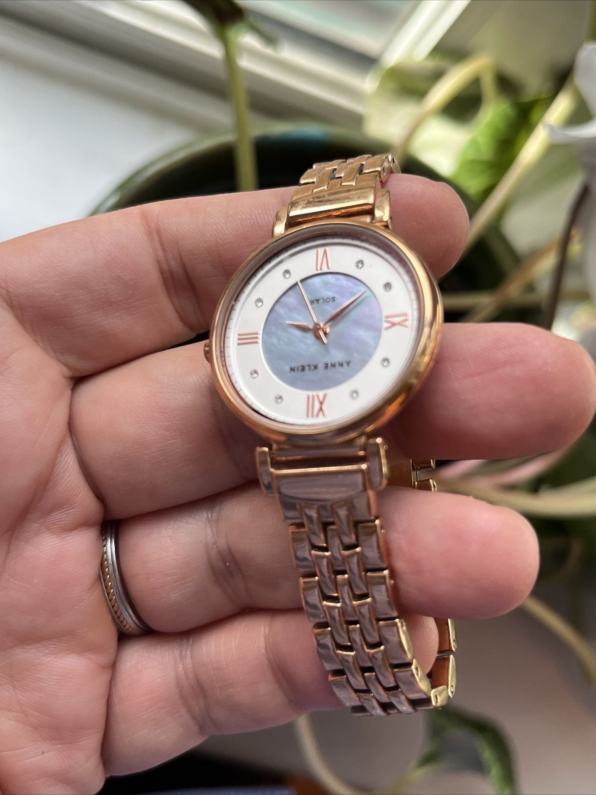 Anne Klein Considered AK/3630 Ladies Gold Metal Analog Solar Powered Watch