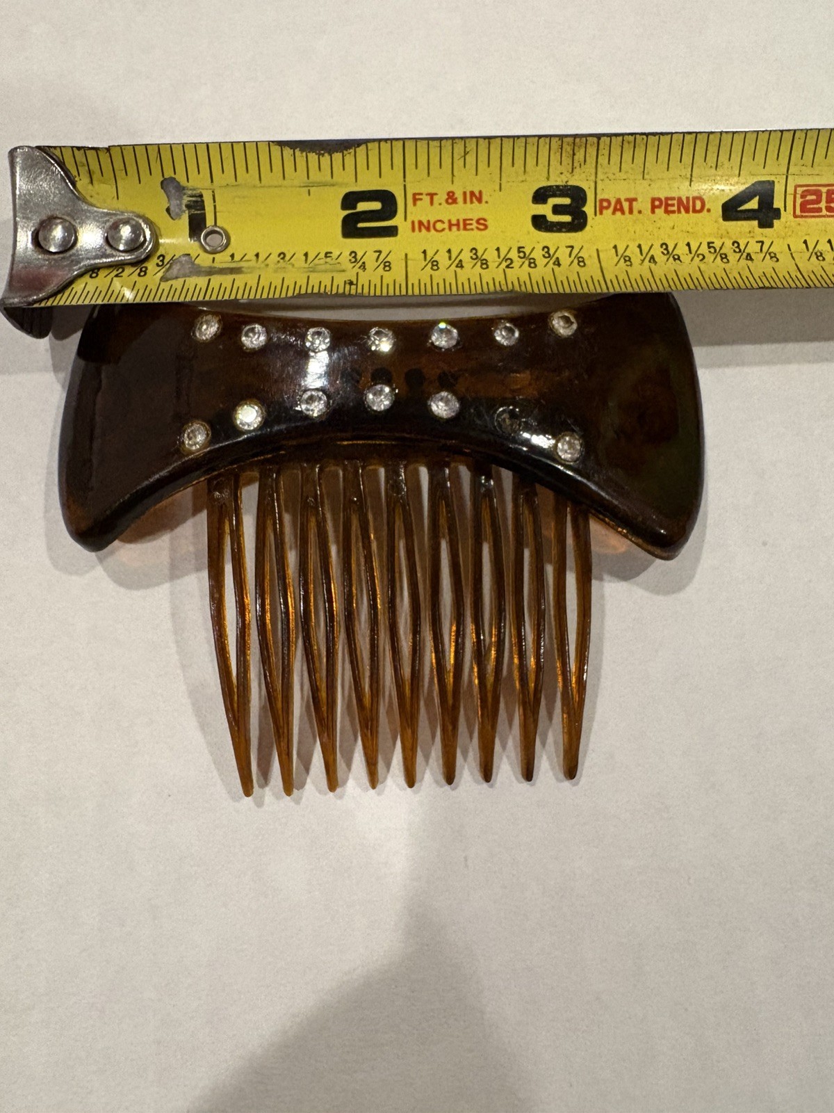 Vintage hair items:Faux tortoise shell hair comb, U-shaped hair pin, finger wave