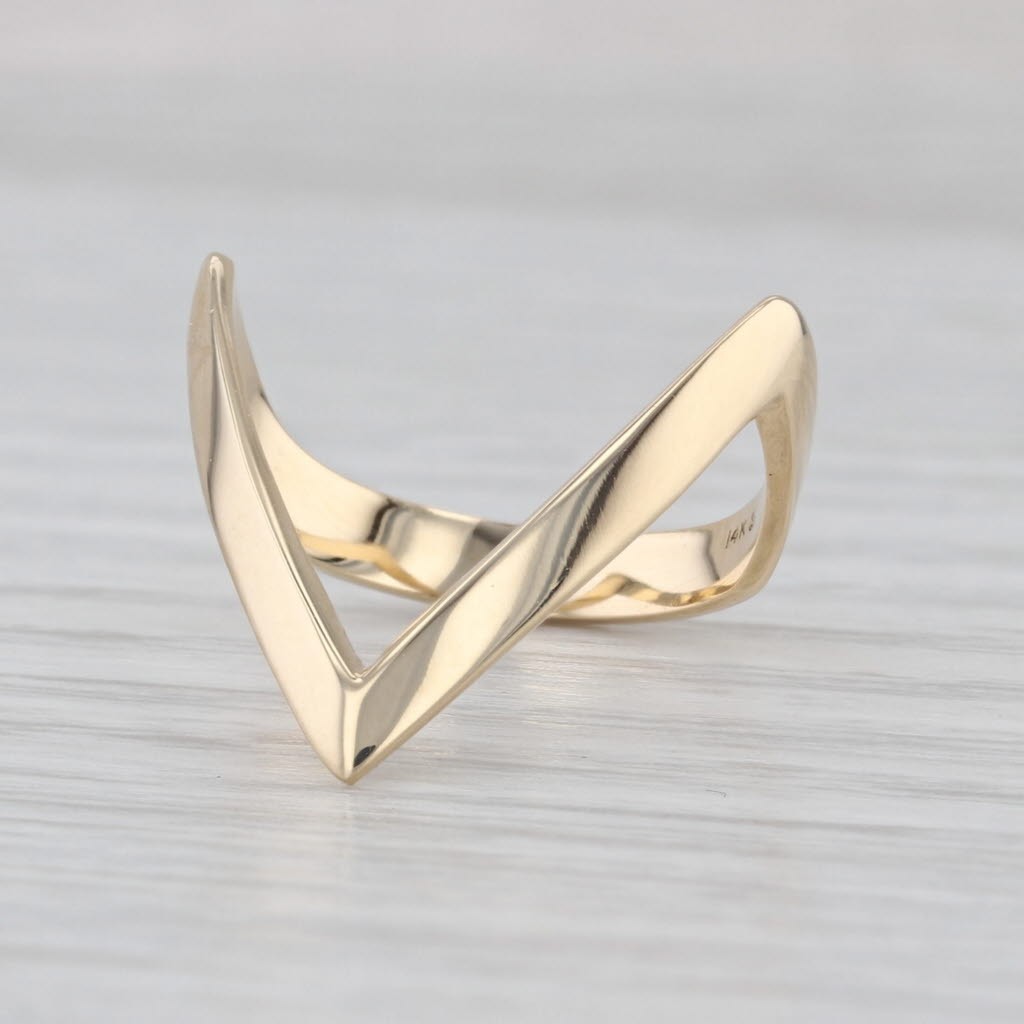 Contoured V Ring 14k Yellow Gold Size 6.75