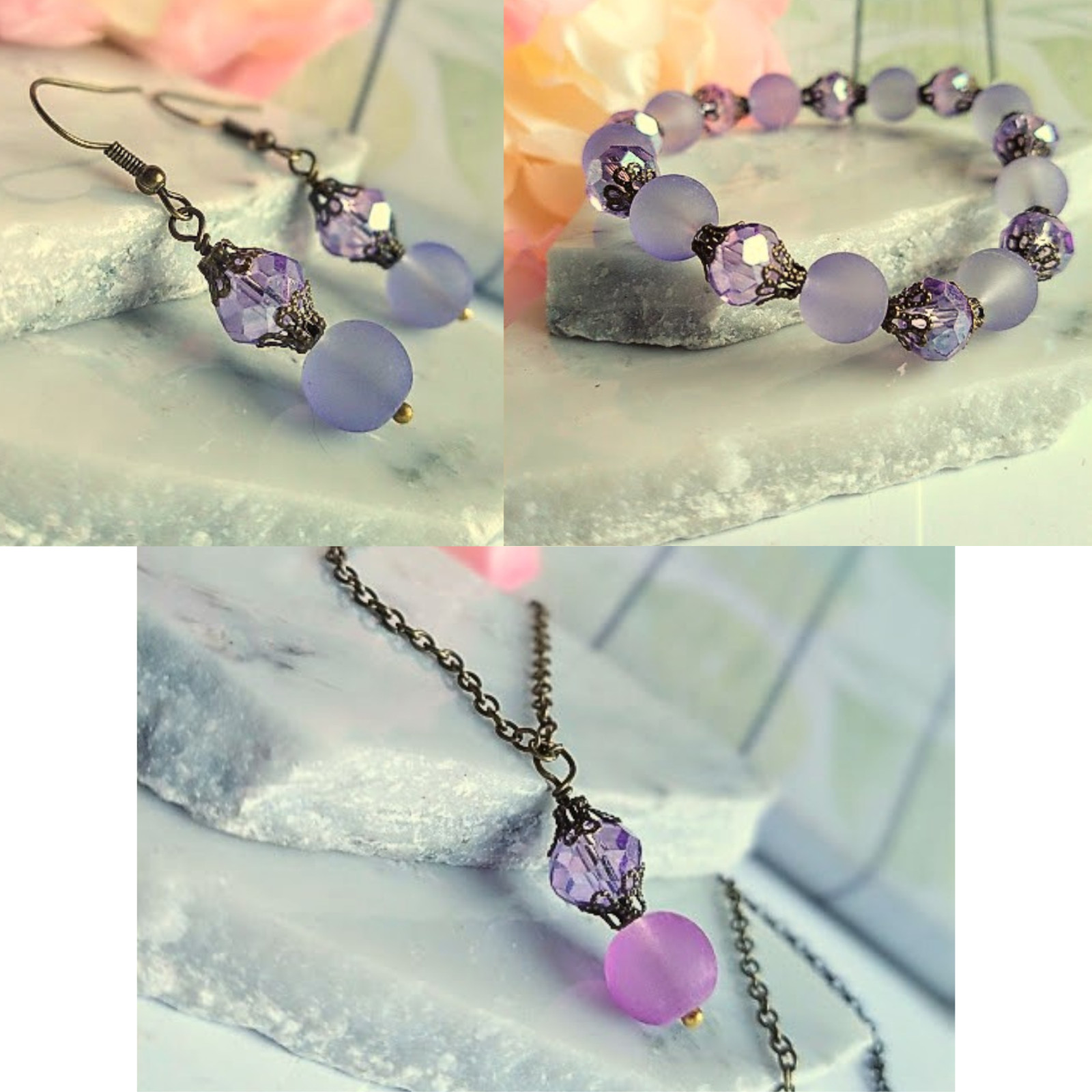 Handcrafted Sea Glass Bracelet, Ladies Stretch Bracelet, Beaded Chain Bangle