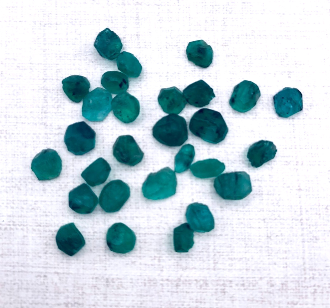 Emerald Preform Rough Lot 28 Pcs 17.15 Tcw Clarity I1 Natural Green Brazil N019