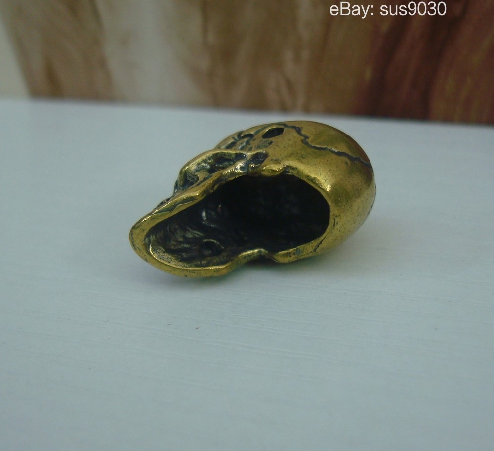 Solid Brass Cool Skull Statue Pendant Sculpture