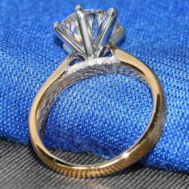 2 Ct Diamond Round Solitaire Engagement Wedding Ring 14K Yellow Gold Over Size 7