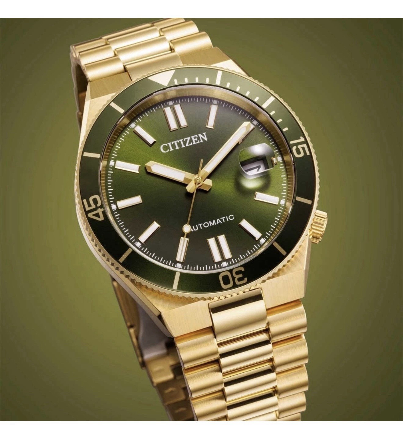 NWT Citizen Tsuyosa Shore Automatic | Green Dial & Gold-Tone | NJ0232-53X