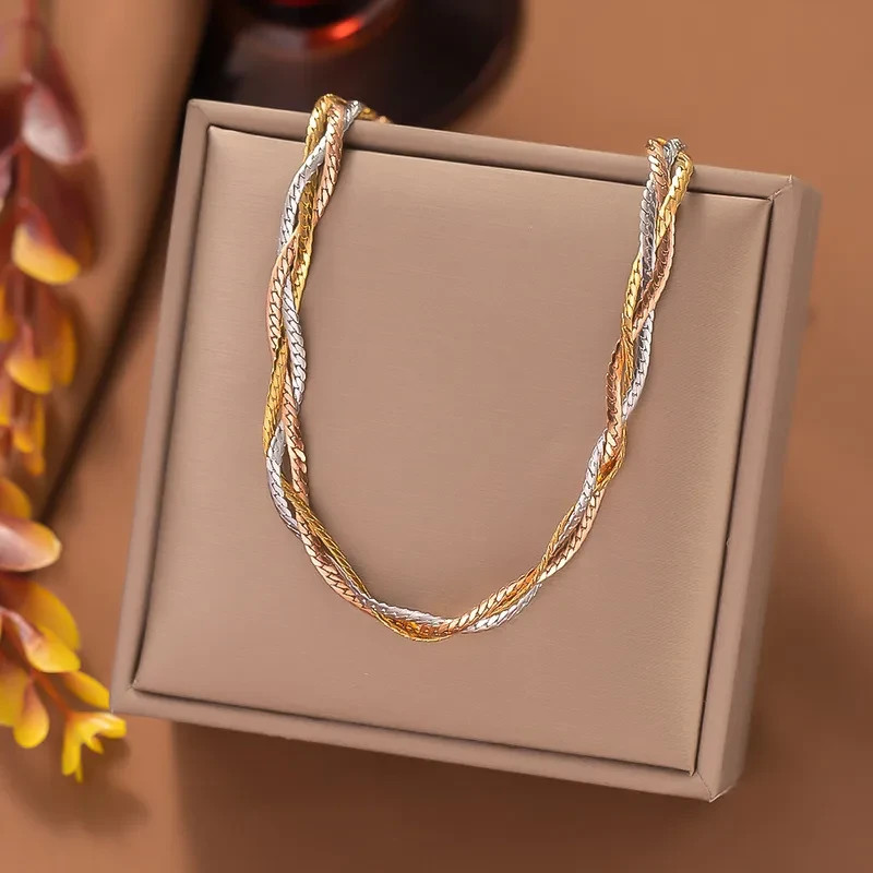 PVD Gold Plated Titanium Steel Circle Jewelry Set – Solid Color, Waterproof