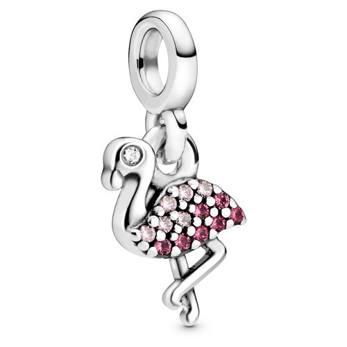 Pandora Sterling Silver My Pink Flamingo Micro Dangle Charm 798982C01