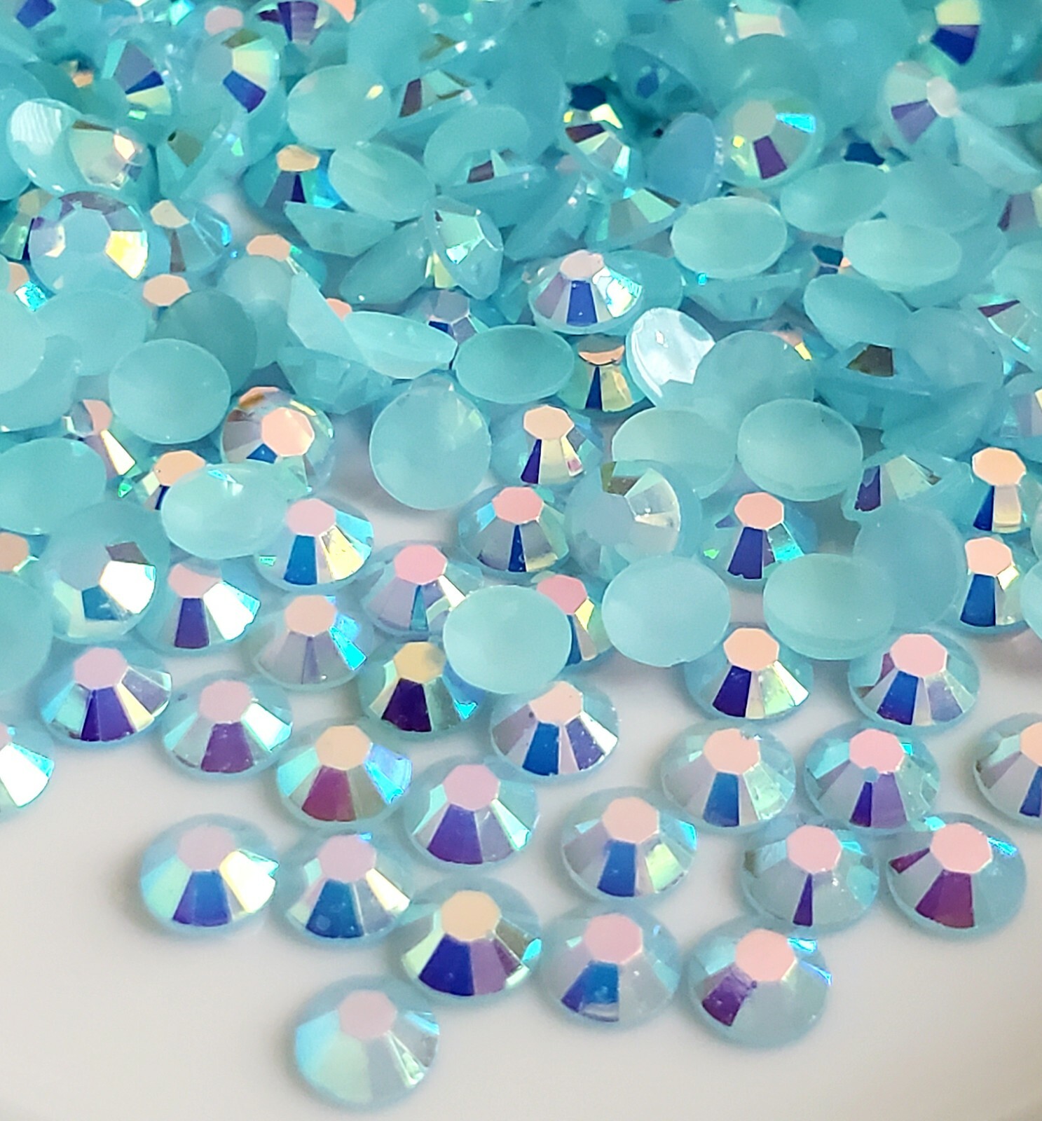 Jelly Rhinestones AB 4MM/SS16 QTY 1000-5000 Resin Flatback Round Bling NON HOTFX