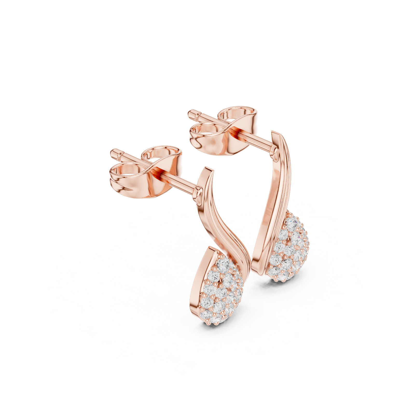 Natural Certified VVS1 D Diamond Feminine Dangle Drop Earrings 14k Gold Over