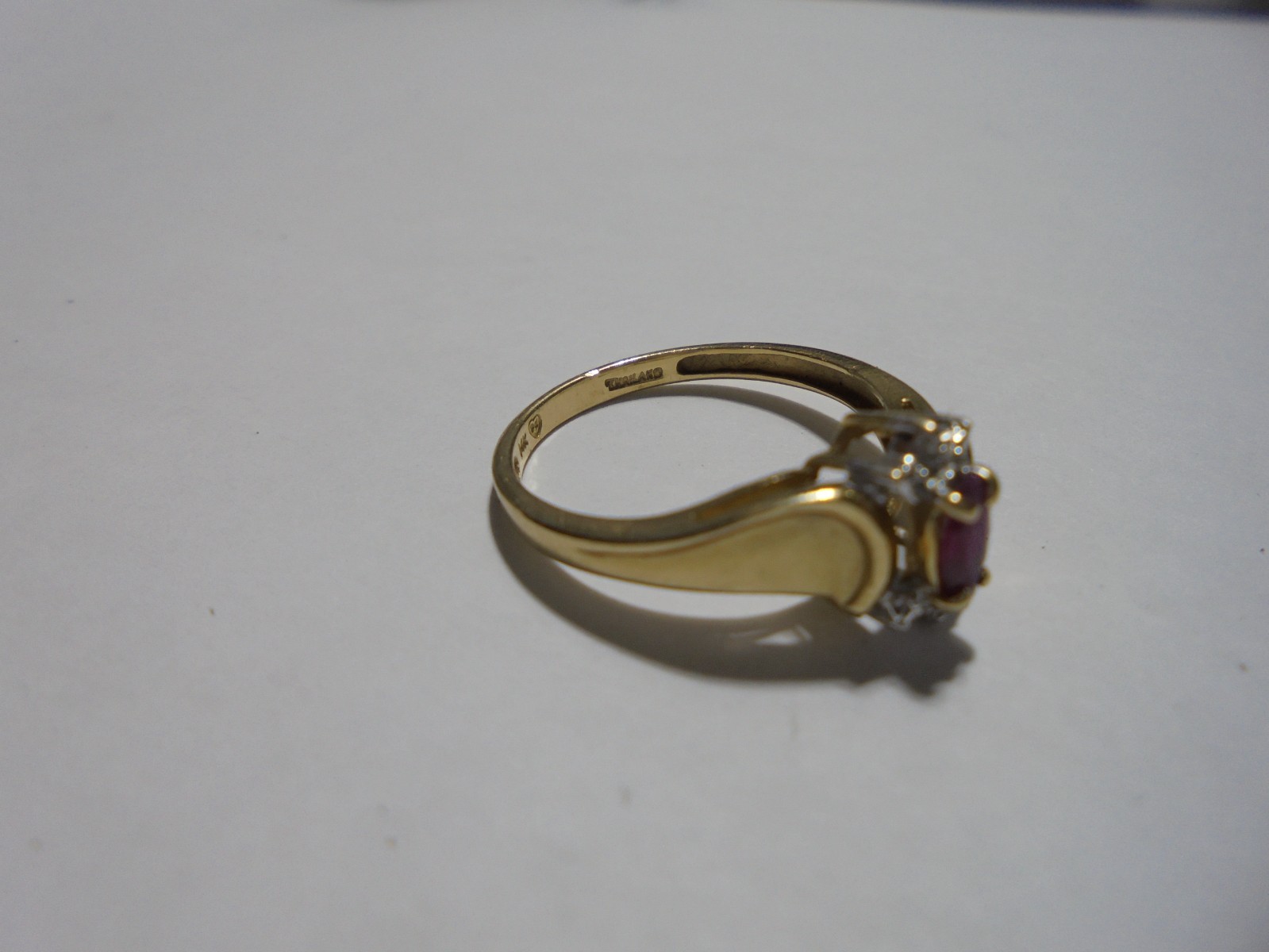 14kt Yellow Gold Ruby Ring size 6.25 vintage possible antique