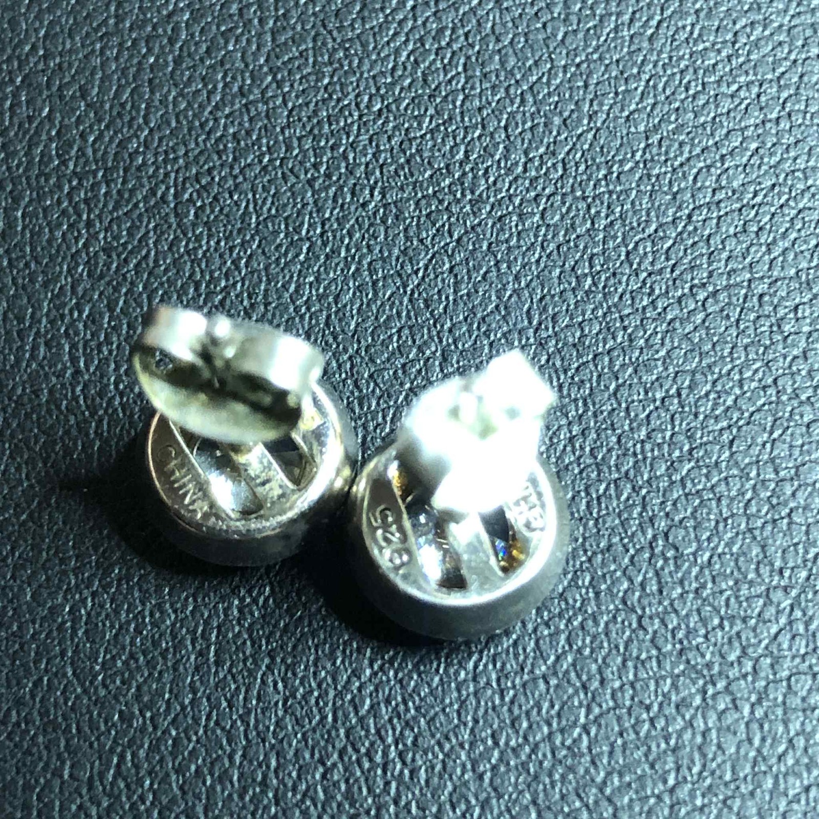 6794 Sterling silver 925 Round cut halo CZ stud Earrings 2.4 grams