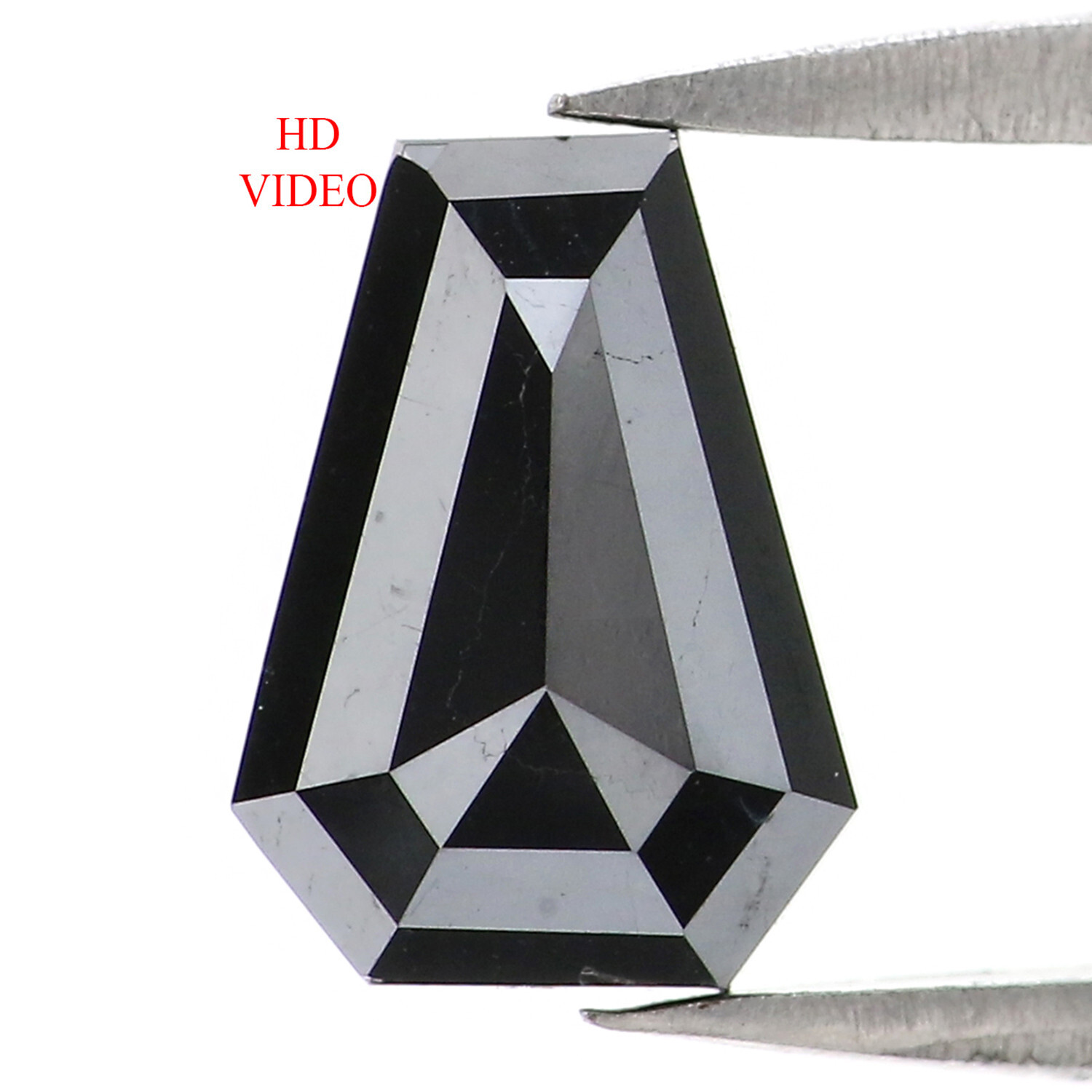 1.40 Ct Natural Loose Coffin Cut Diamond 8.40 MM Black Color Coffin Diamond LC02