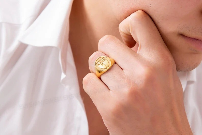 Coat of Arms Ring, Family Crest Rings, Custom Signet Ring, Crest Signet Ring