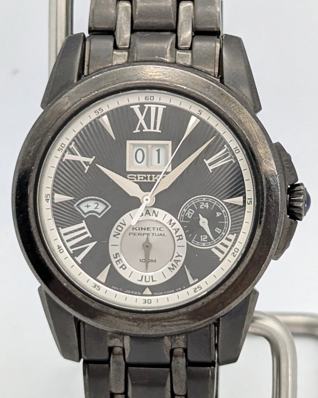 Seiko Premier Kinetic Perpetual Big Date Black Sapphire 7D48-0AM0| New Cap & Kit