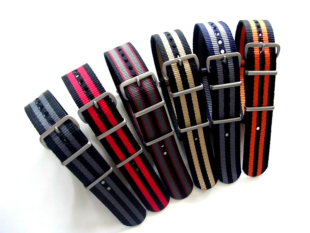 20mm Orange NATO G10 Premium ballistic nylon watch band 2 pak Bond IW SUISSE USA