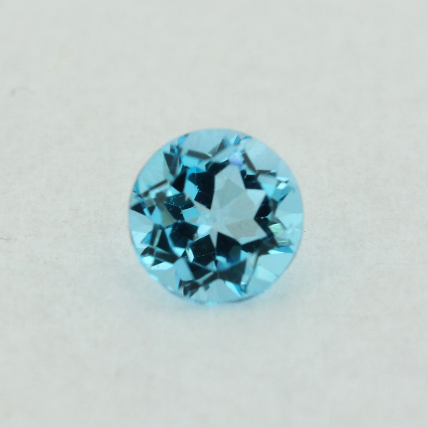 Loose Round Cut Genuine Natural Blue Topaz Stone Single November Birthstone
