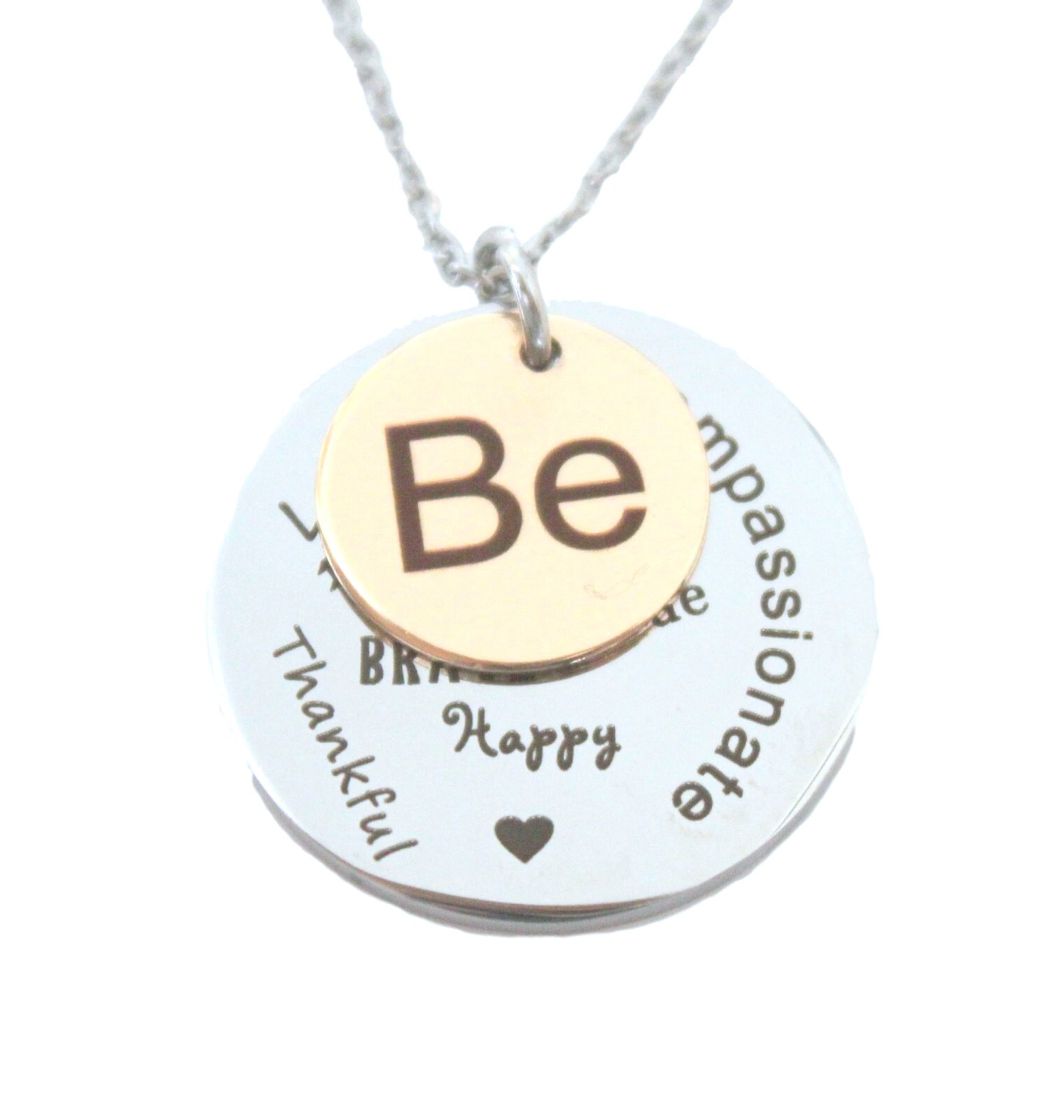 Just Be Pendant Necklace Brave Thankful Kind True Compassionate Loving Free #500