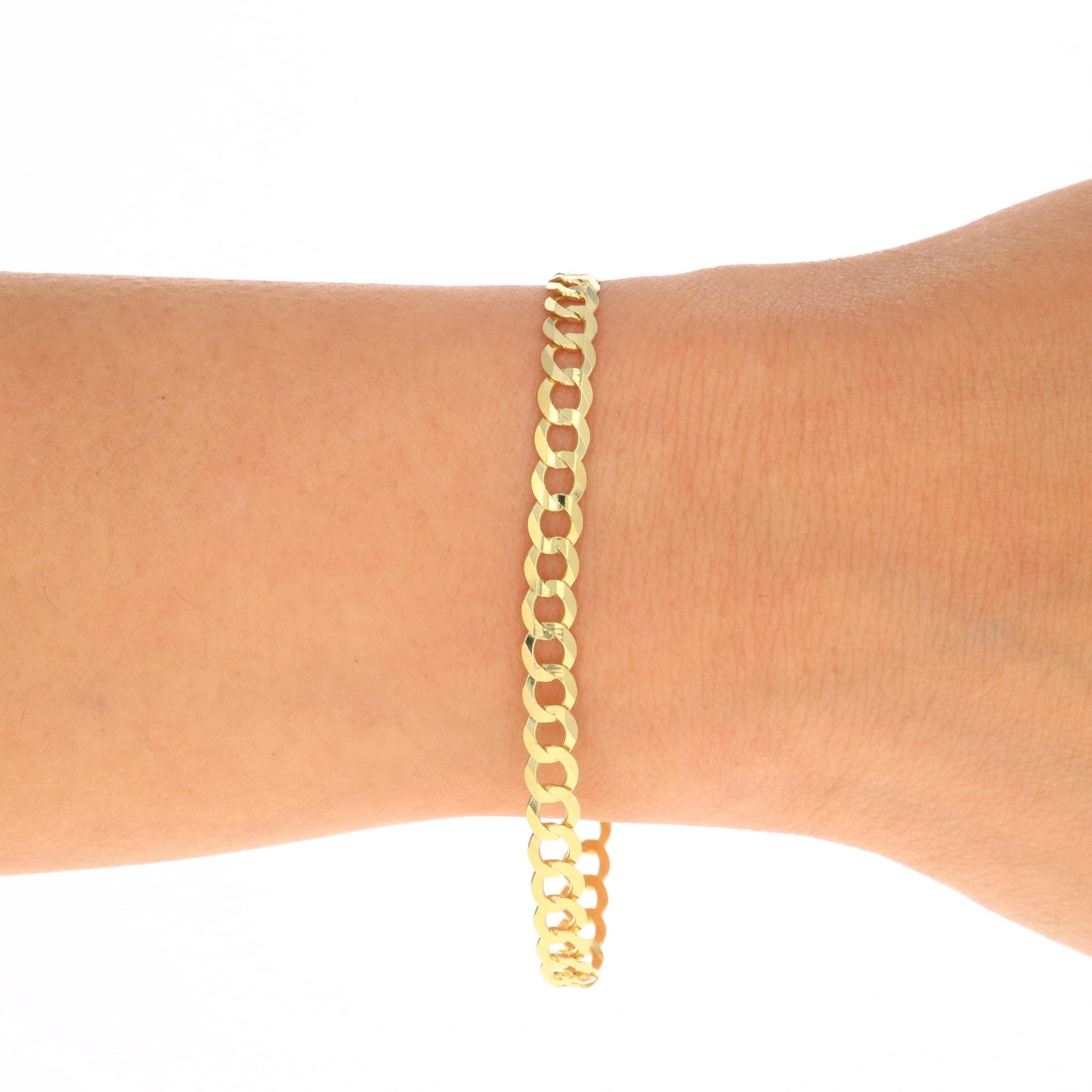 14K Yellow Gold Solid 2.5mm-12mm Cuban Curb Chain Link Bracelet Men Women 7″- 9″