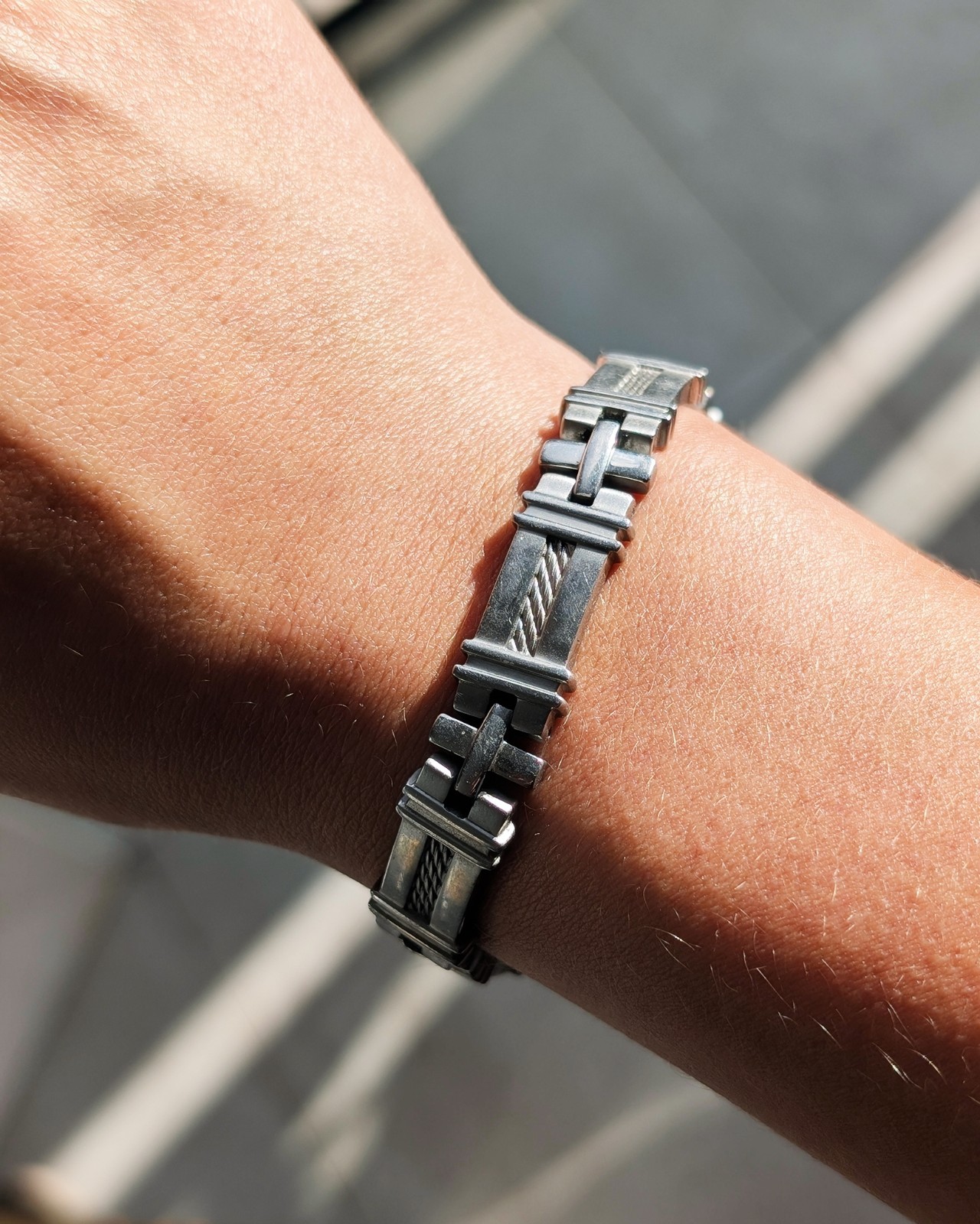 Milano Men’s Stainless Steel Cable Link Bracelet 24 cm