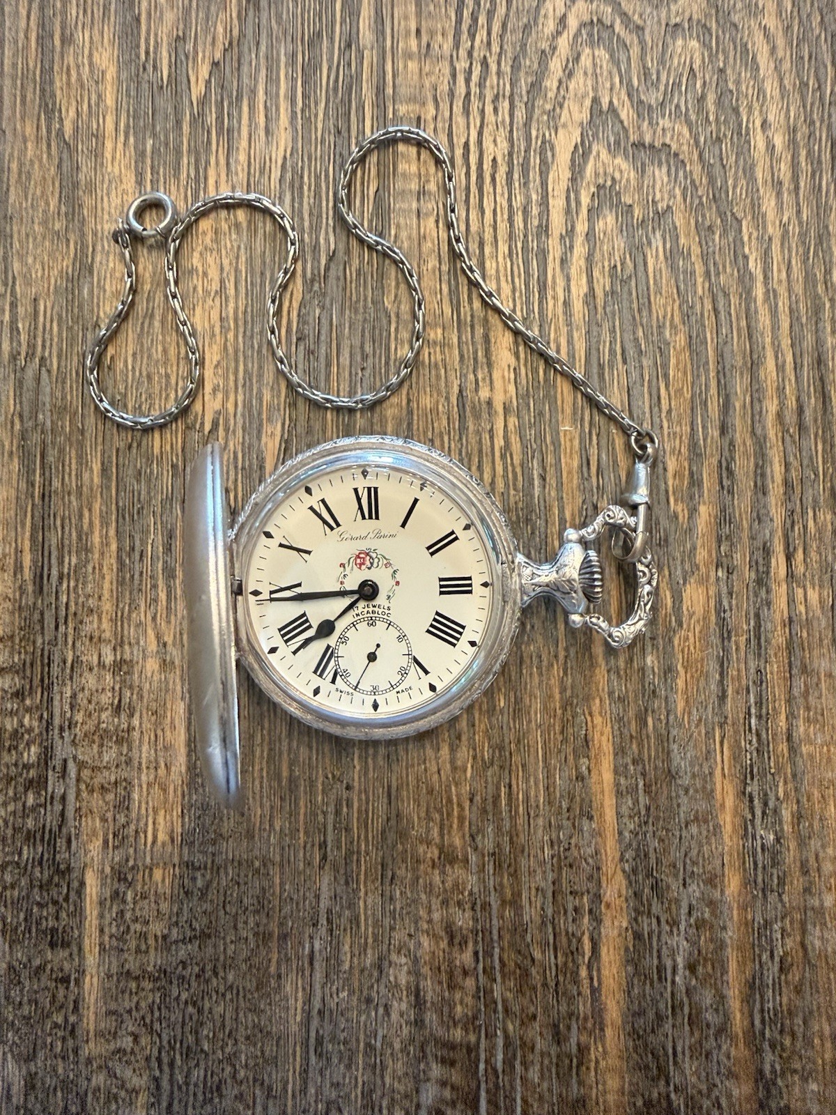 Vintage Gérard Pasini Swiss 17J Incabloc Cortebert Pocket Watch Runs
