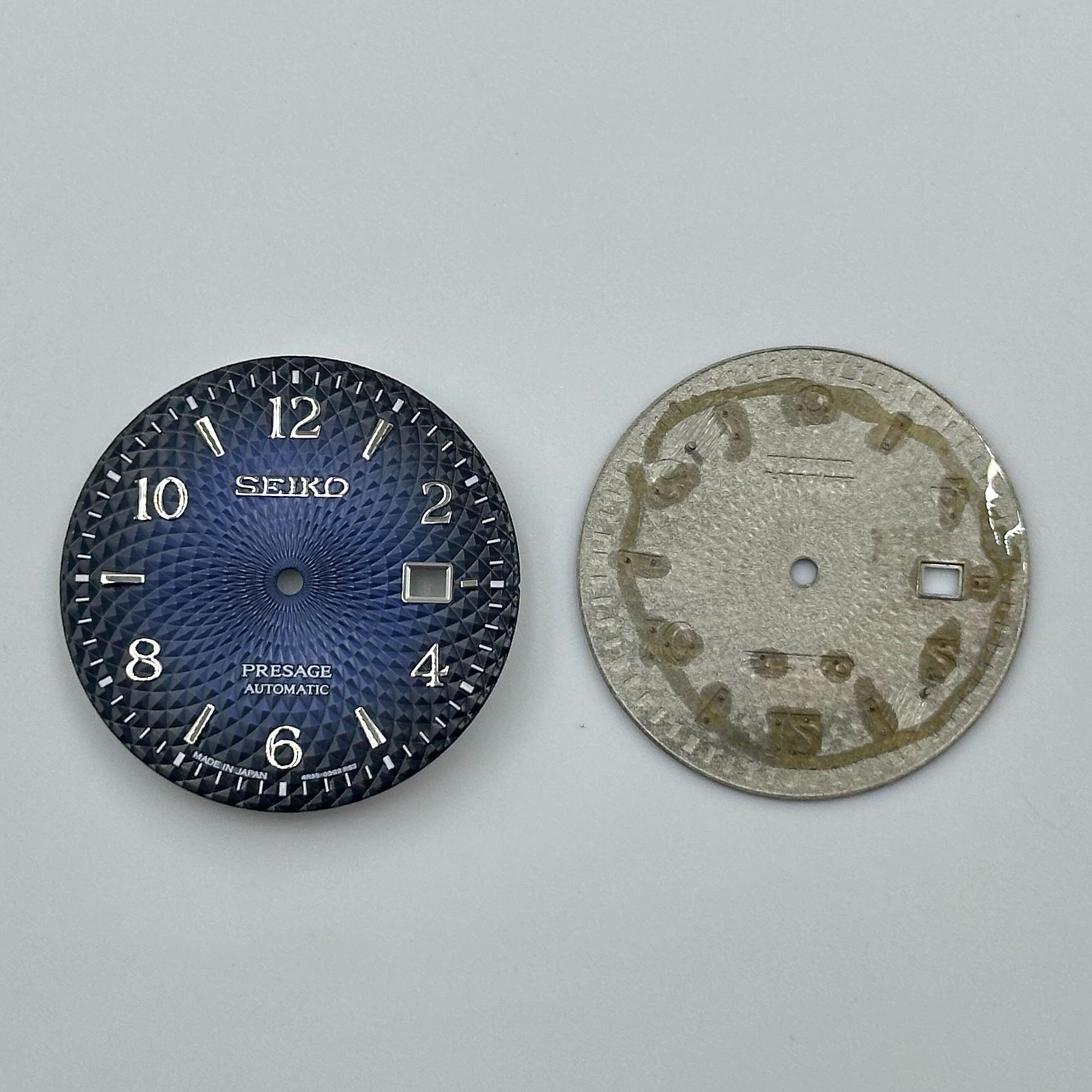 35mm Fish scale pattern Watch Dial No Luminous Date for Nh35 Nh36 Movement