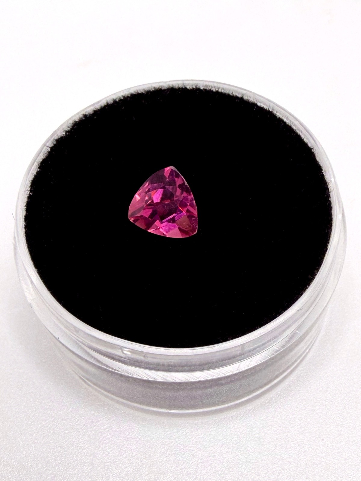 Natural Pink Gemstone Trillion Faceted Loose 5x5mm Vivid Magenta Pink Spinel?