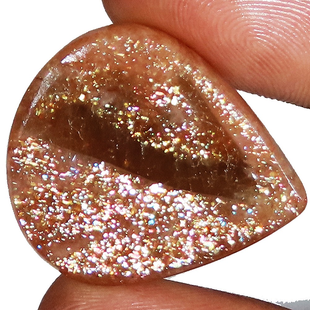 40.55 CT 100% Natural Red Sunstone Pear Cabochon Loose Gemstone 23x27x8 mm GQ-21