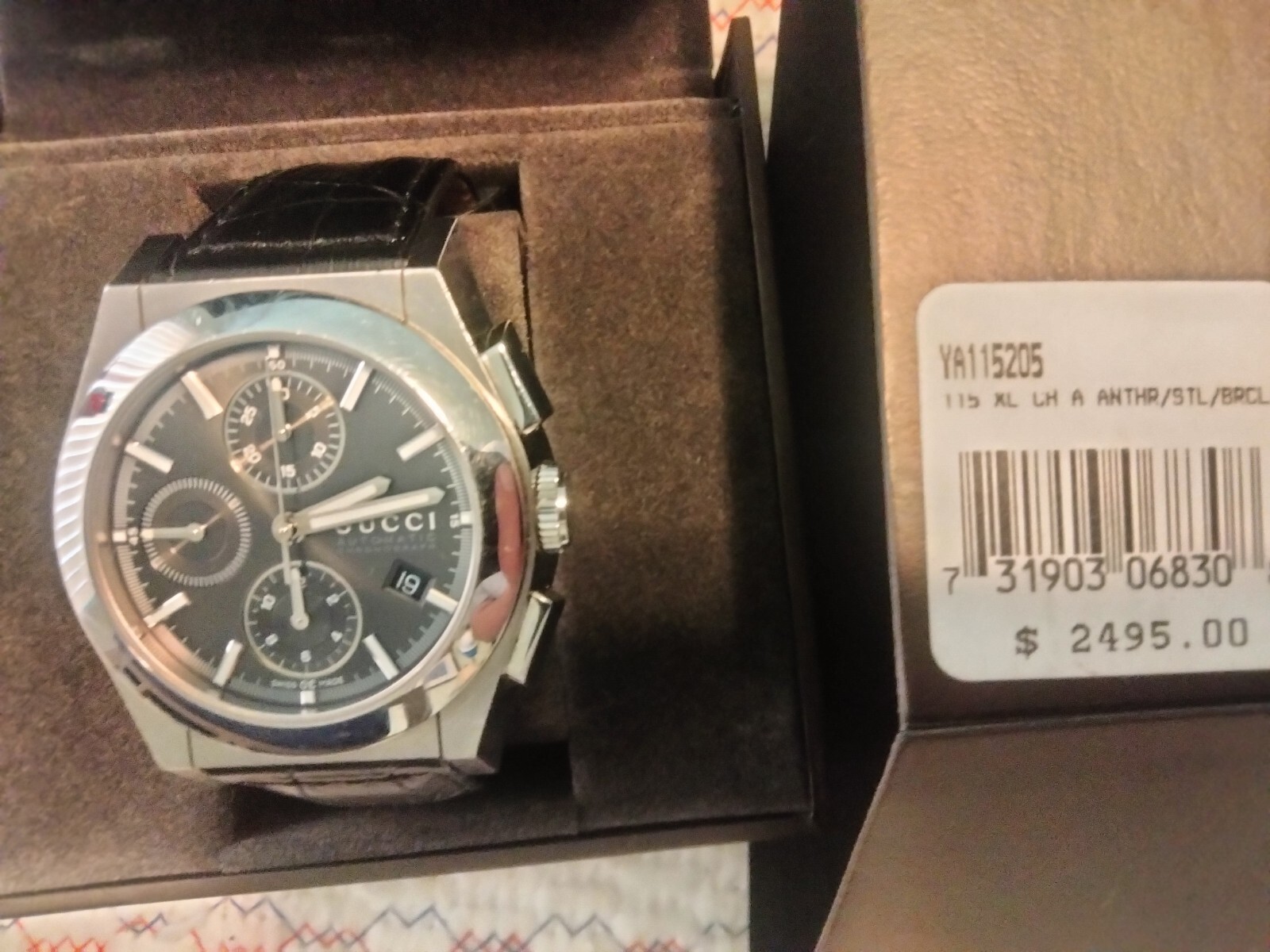 Gucci Pantheon 115.2 Men Automatic 44 mm Chronograph YA115205 Watch $2495