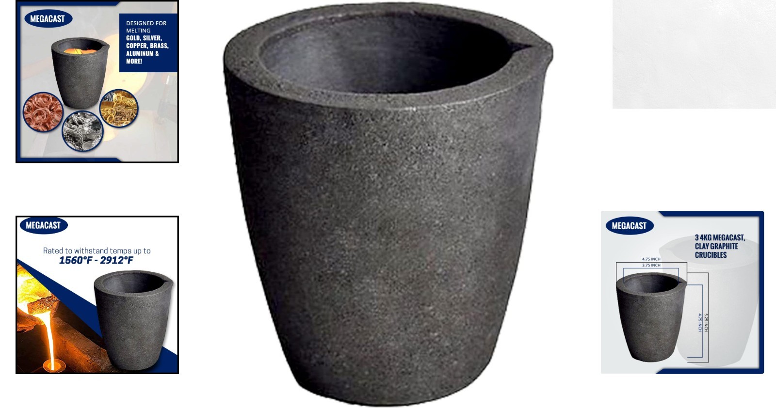 High Heat 4KG Graphite Crucible for Efficient Metal Casting & Refining