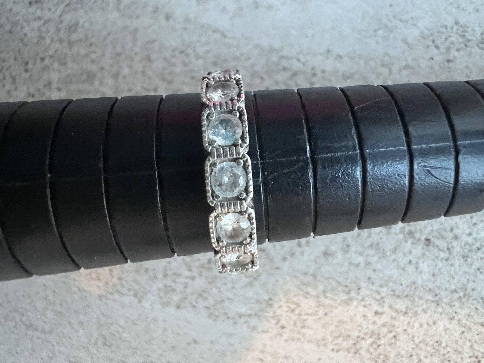 Fuzion Creation FZN Sterling Silver Cubic Zirconia Band Ring 925 Size 8 Read! C9