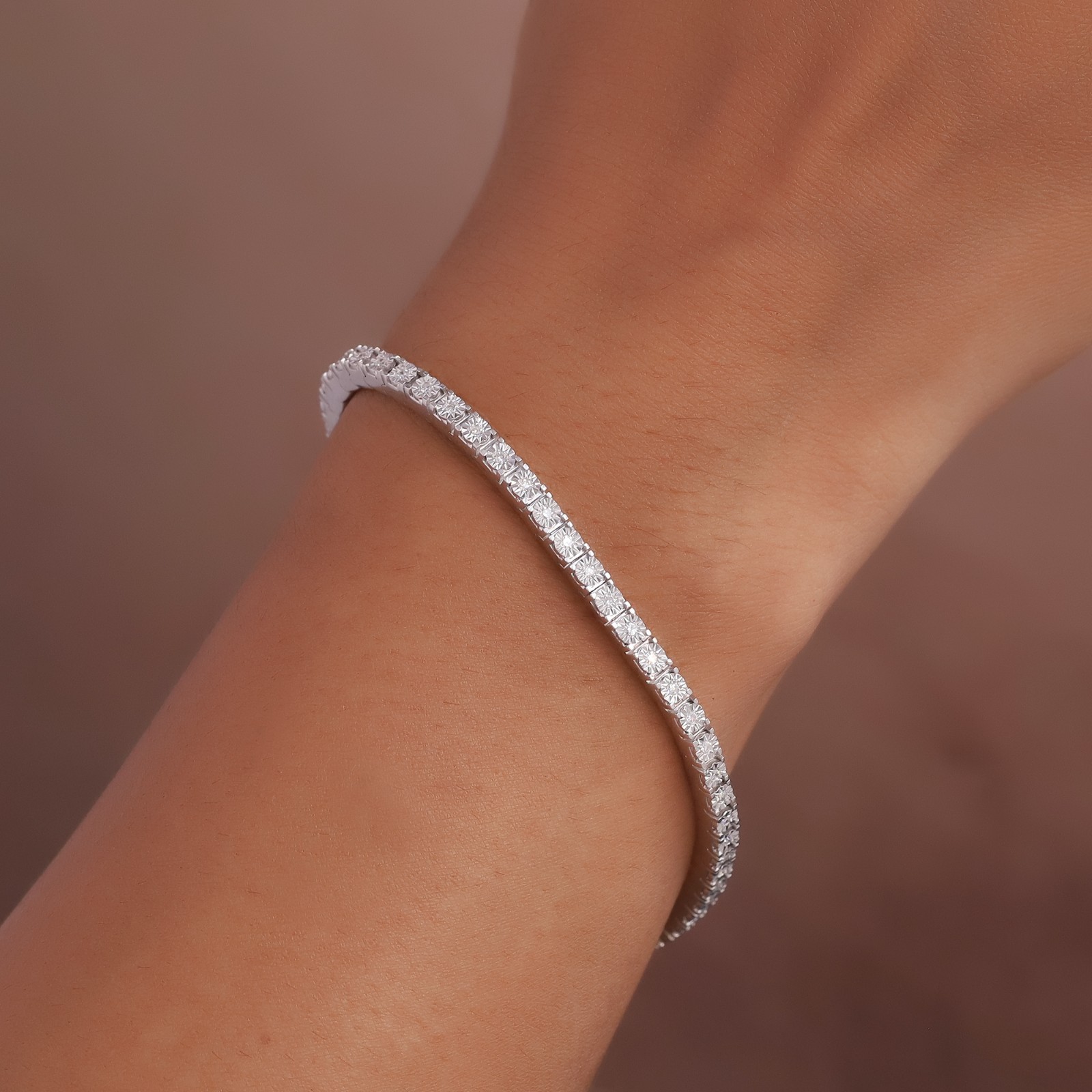 1/2 Ct Lab Grown Diamond Tennis 7.25″ Bracelet 925 Sterling Silver Round Cut