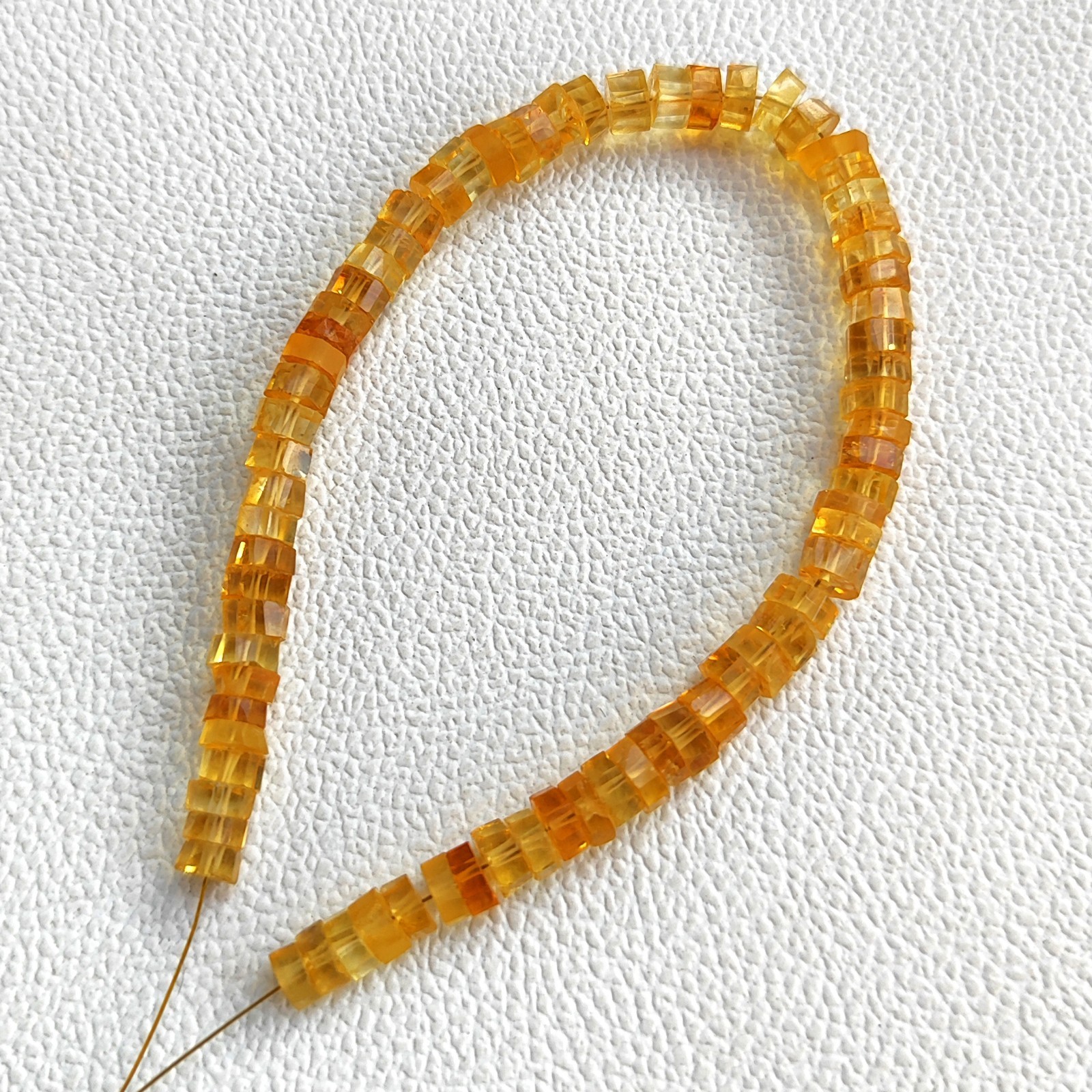 Natural Brazilian Citrine Beads 5-6mm Faceted Bolt Shape 8″ Strand Brazil Gems