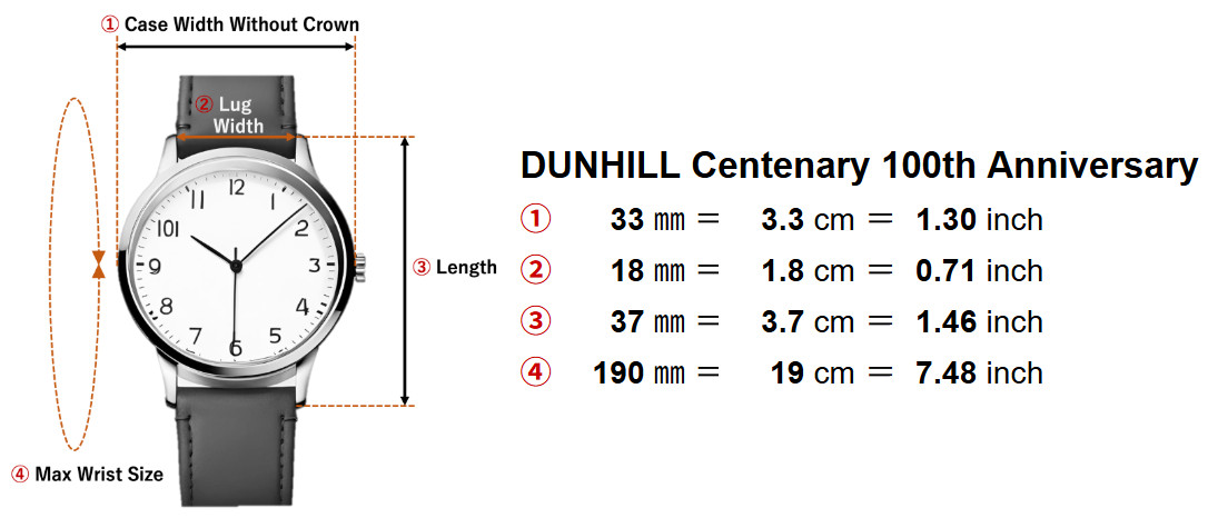 [Near MINT w/ Box] DUNHILL Centenary 100th Anniversary 33mm Quartz Men’s Watch