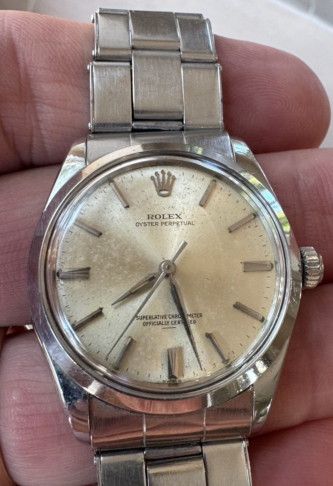 SWISS ROLEX OYSTER PERPETUAL AIR-KING 1002 AUTOMATIC GENTS WATCH BRACELET