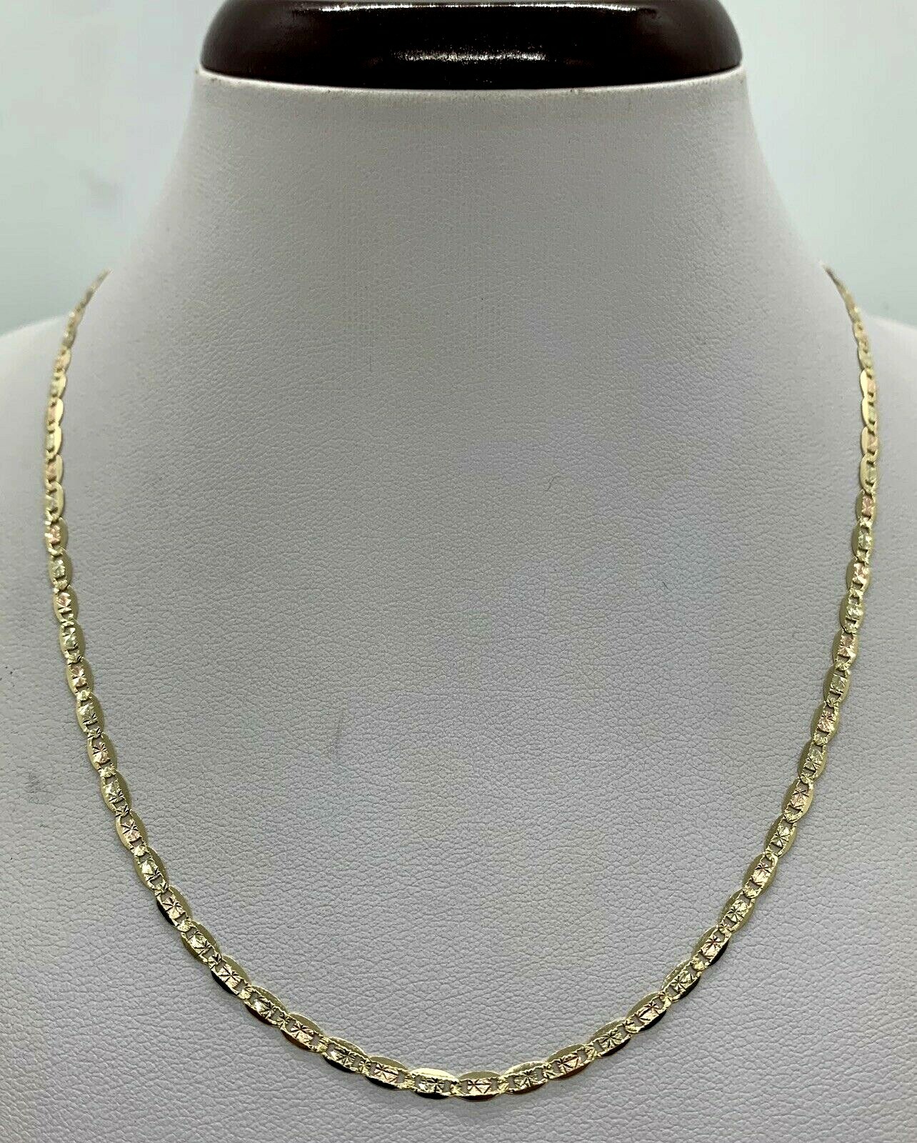 10K Tricolor Solid Gold Valentino Chain Women’s 2.75mm Size 16″-24″