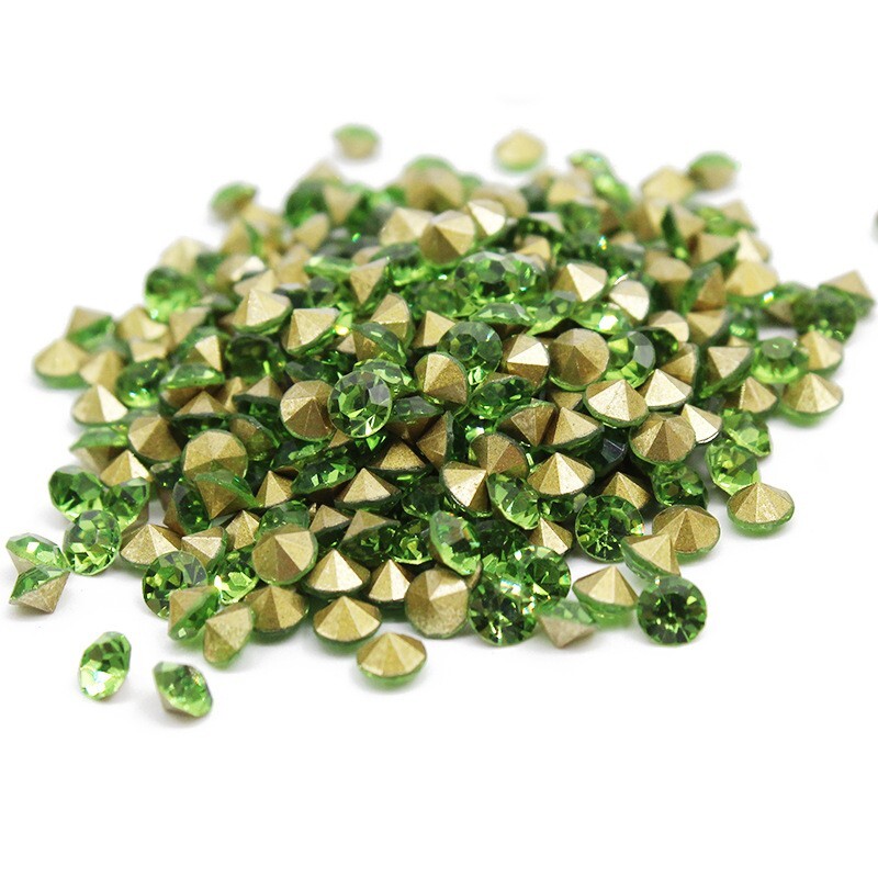 10 Bag Faceted Glass Pointed Rhinestone Findings Back Plated 1.9~2mm 1440pcs/Bag