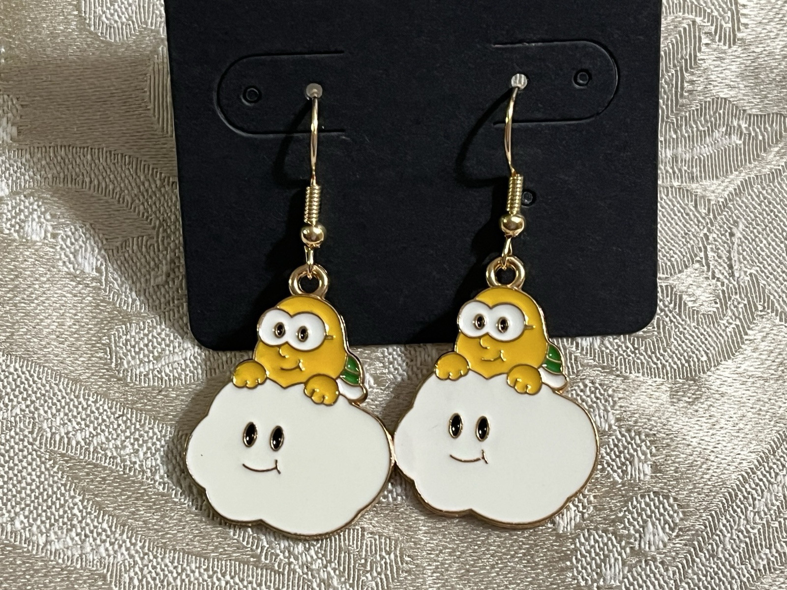 Mario Kart LAKITU Mario Luigi Cartoon Video Game Drop Dangle Adorable Earrings