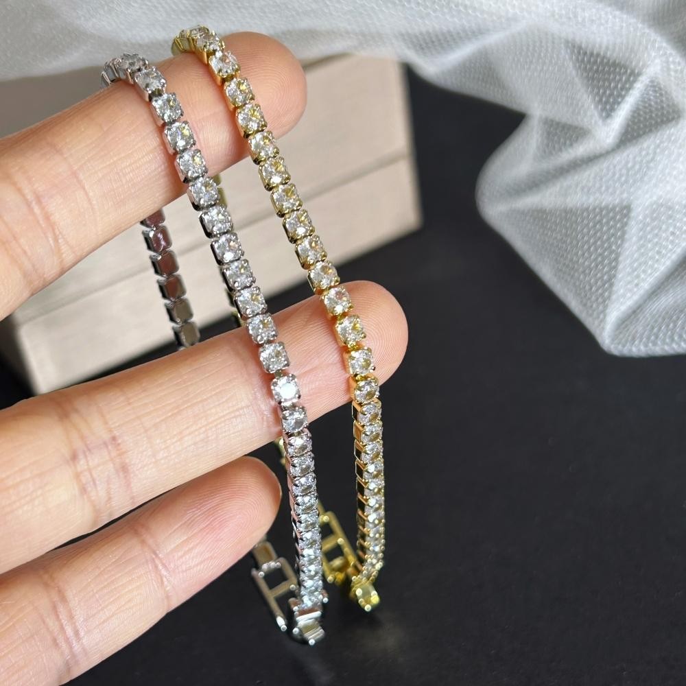 Stainless Steel Gold Silver Color 4mm Tennis Bracelets for Women 16/18 cm Jewels