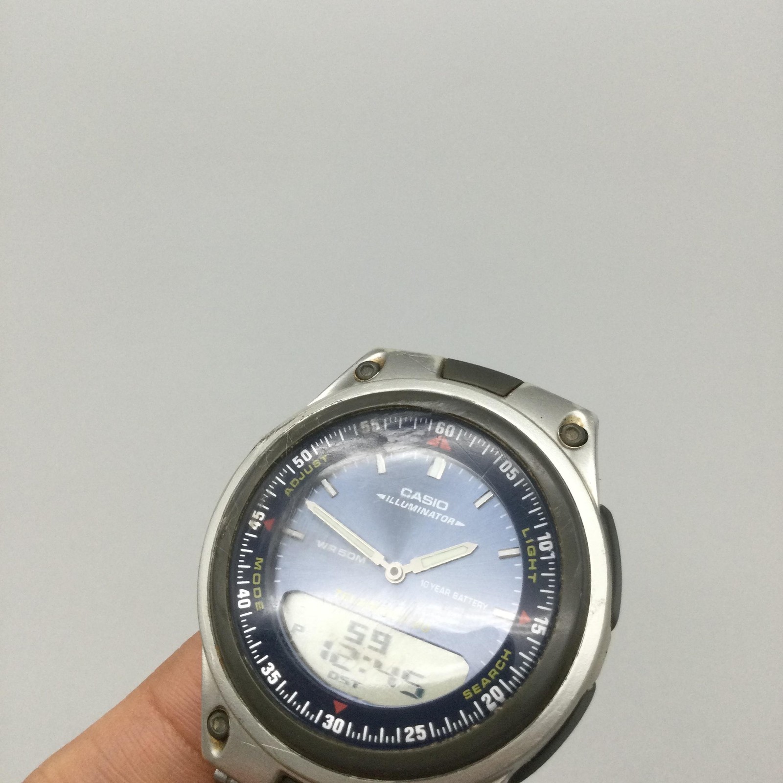 Casio Telememo 30 2747 AW-80 Mens Watch 40mm Blue Ana-Digi New Battery 7.75″