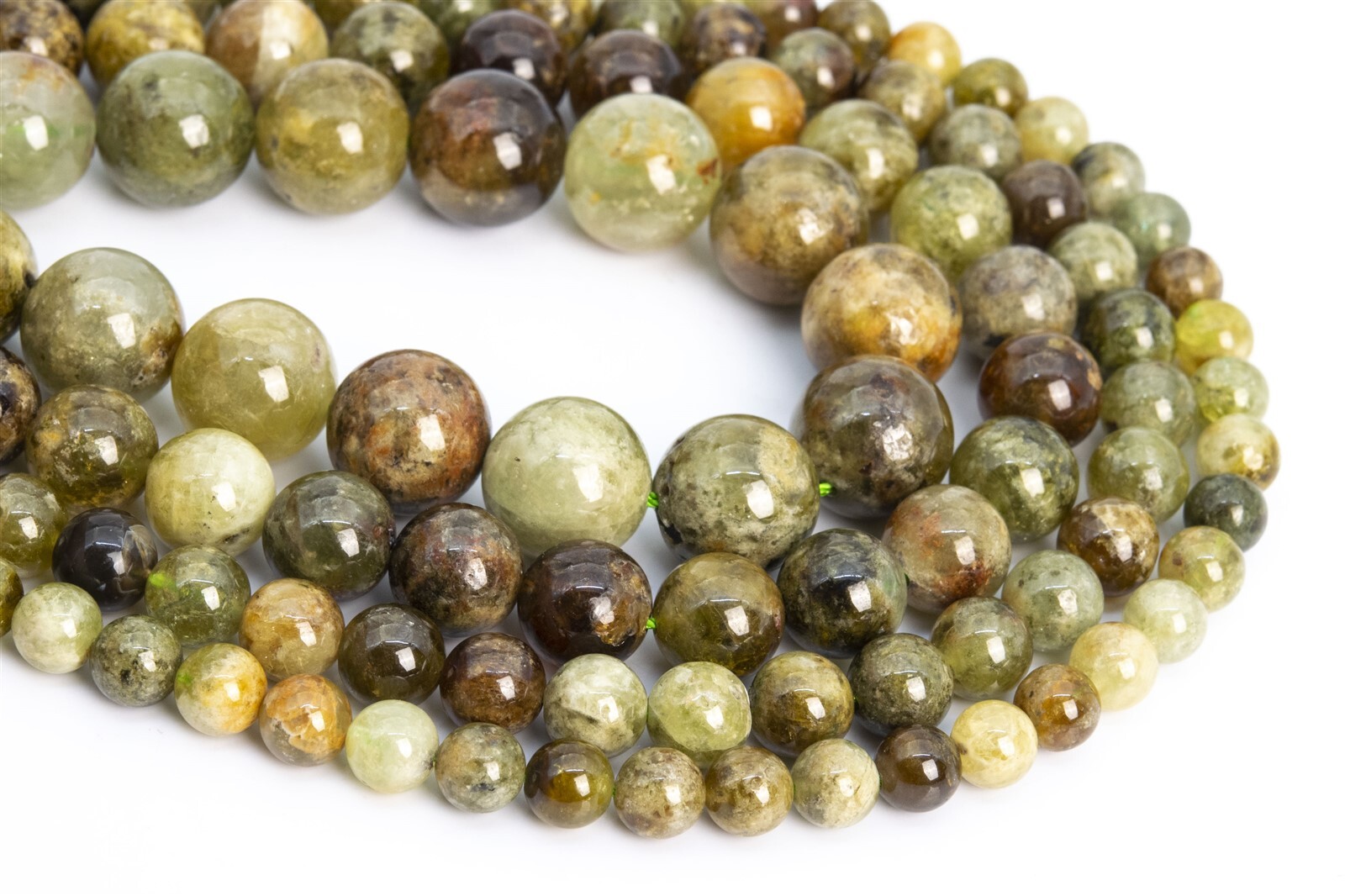 Genuine Natural Green Garnet Grade AA Round Loose Beads 5-6/6/7-8/9-10/11/12MM