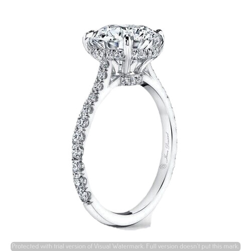 Moissanite 3 CT Oval Cut Hidden Halo Forever Engagement Ring 925 Sterling Silver
