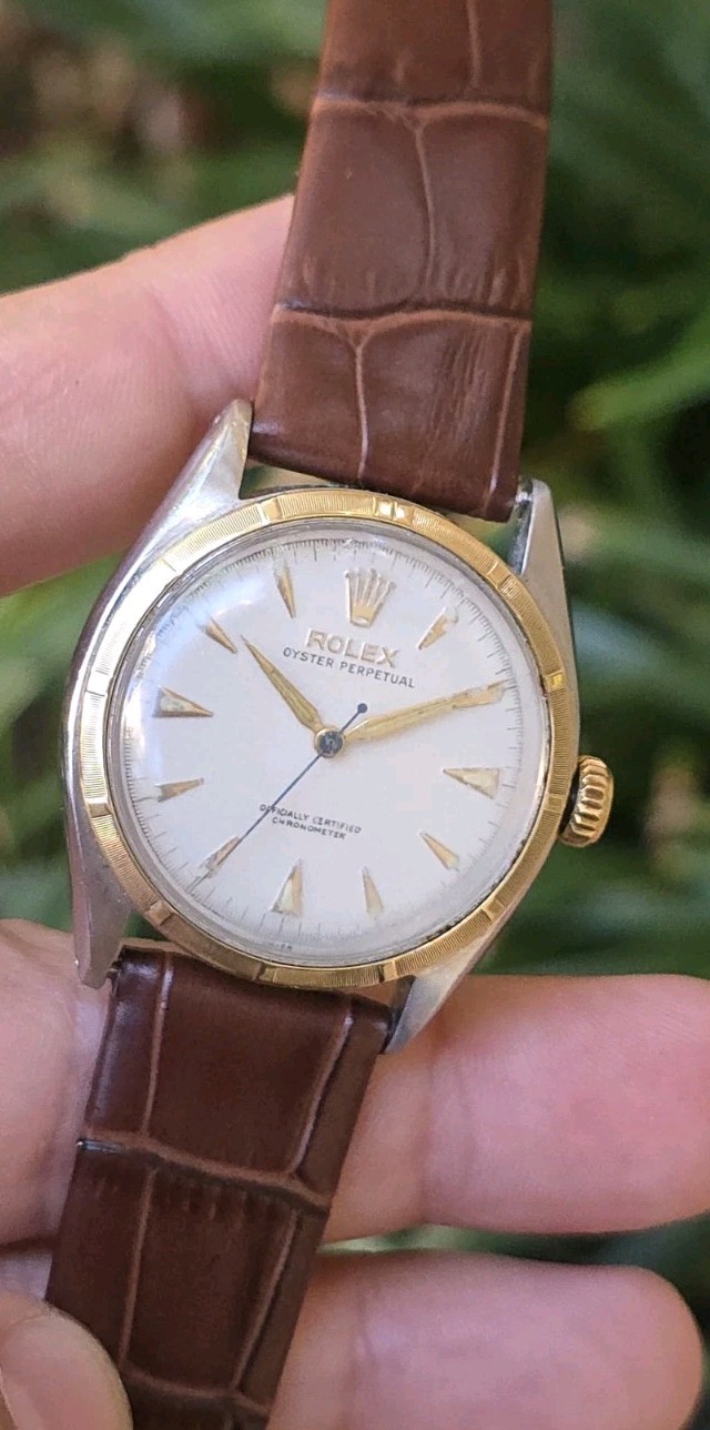 Vintage 1950’s Rolex Oyster Perpetual Ref 6085 Two Tone 34mm Men’s Watch